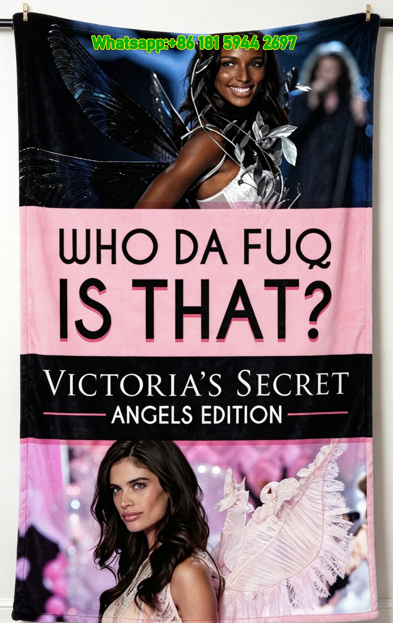 Victoria's Secret Angels Fashion Show Fleece Throw Blanket V132